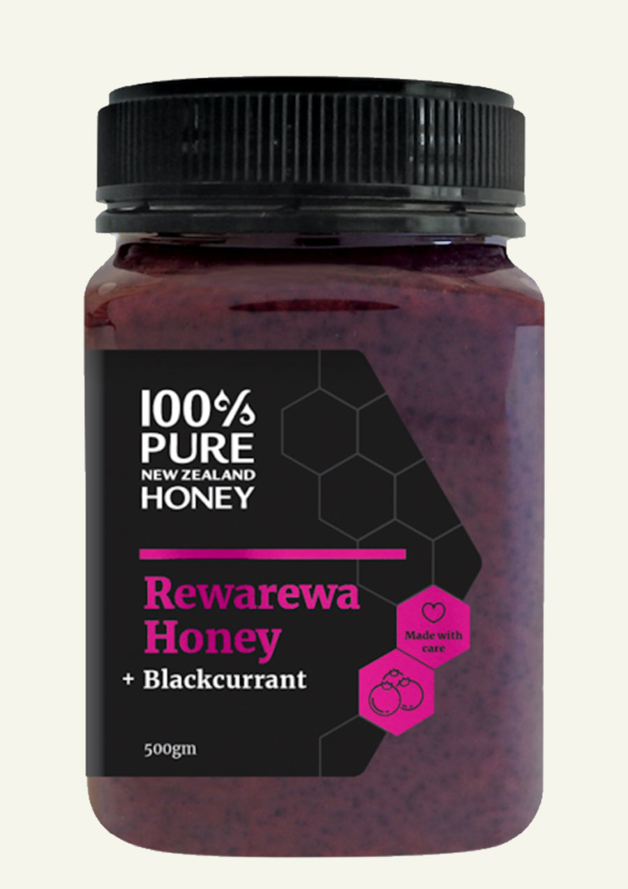 Rewarewa Honey with Organic Blackcurrant 500gm